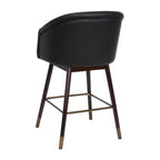 Sgabello da pranzo imbottito altezza bancone con struttura in legno - Set da 2