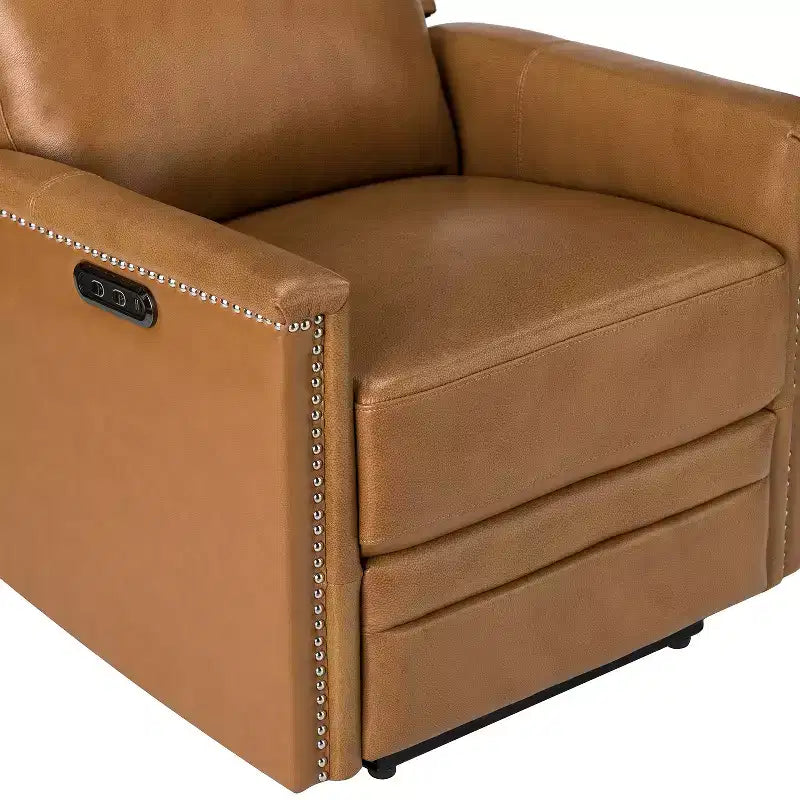Poltrona reclinabile elettrica Ottfried in vera pelle