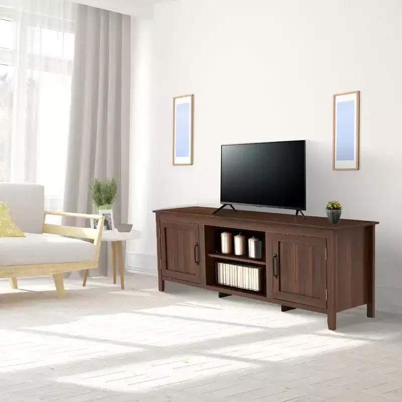 Mobile TV con Consolle, Mobiletto Contenitore per Media e Intrattenimento per Home Theater, Camera da Letto, Soggiorno, supporta TV fino a 50 kg