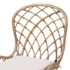 Set di sedie da pranzo Sabelle in rattan e metallo, stile bohémien moderno