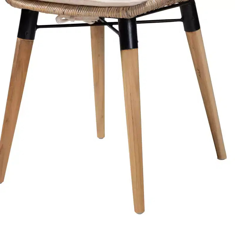Set di sedie da pranzo Sabelle in rattan e metallo, stile bohémien moderno