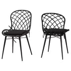 Set di sedie da pranzo Sabelle in rattan e metallo, stile bohémien moderno