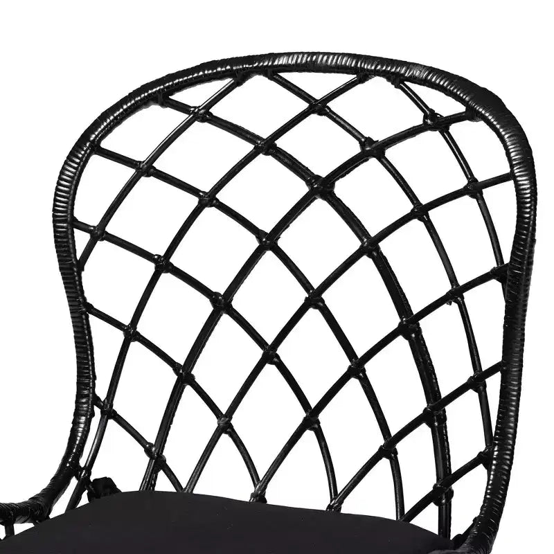Set di sedie da pranzo Sabelle in rattan e metallo, stile bohémien moderno