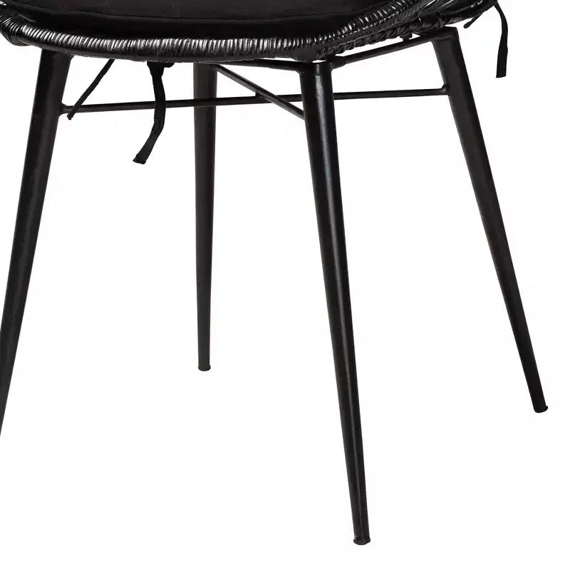 Set di sedie da pranzo Sabelle in rattan e metallo, stile bohémien moderno