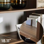 Libreria a colonna Napa in legno, mobile con vano inferiore, ripiani regolabili