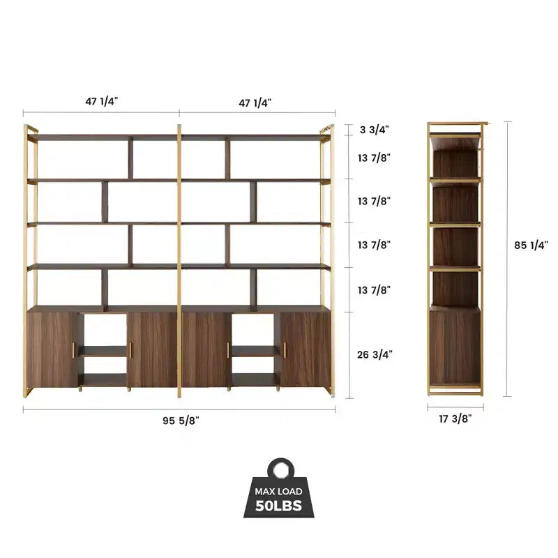 Libreria a colonna Napa in legno, mobile con vano inferiore, ripiani regolabili