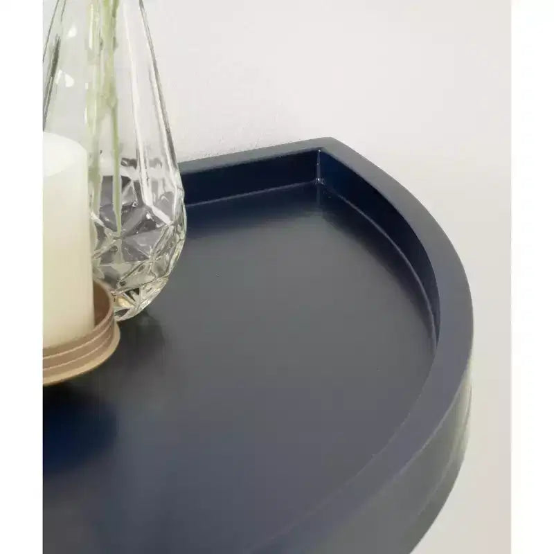 Tavolo consolle Dorrah a semicerchio, 28x14x30, blu navy