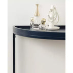 Tavolo consolle Dorrah a semicerchio, 28x14x30, blu navy
