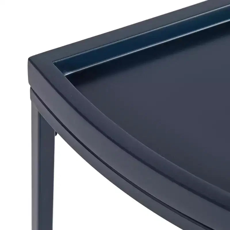 Tavolo consolle Dorrah a semicerchio, 28x14x30, blu navy