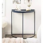 Tavolo consolle Dorrah a semicerchio, 28x14x30, blu navy