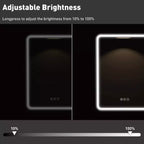 Mobiletto a specchio da bagno illuminato a LED, da incasso o da parete, anti-appannamento, dimmerabile, 3 modalità di illuminazione, funzione memoria