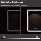 Mobiletto a specchio da bagno illuminato a LED, da incasso o da parete, anti-appannamento, dimmerabile, 3 modalità di illuminazione, funzione memoria