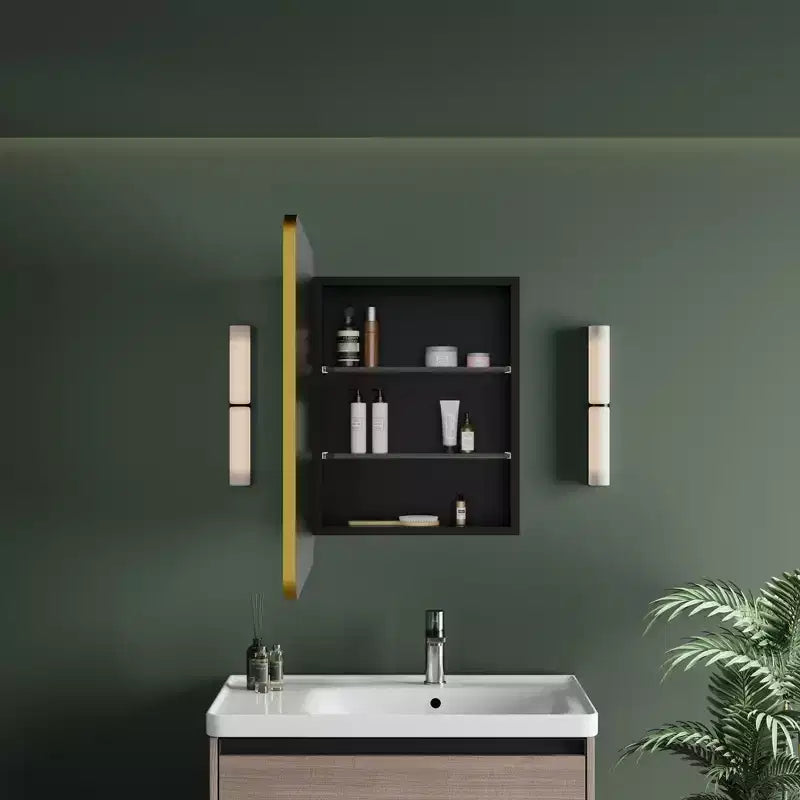 Mobiletto a specchio da bagno illuminato a LED, da incasso o da parete, anti-appannamento, dimmerabile, 3 modalità di illuminazione, funzione memoria