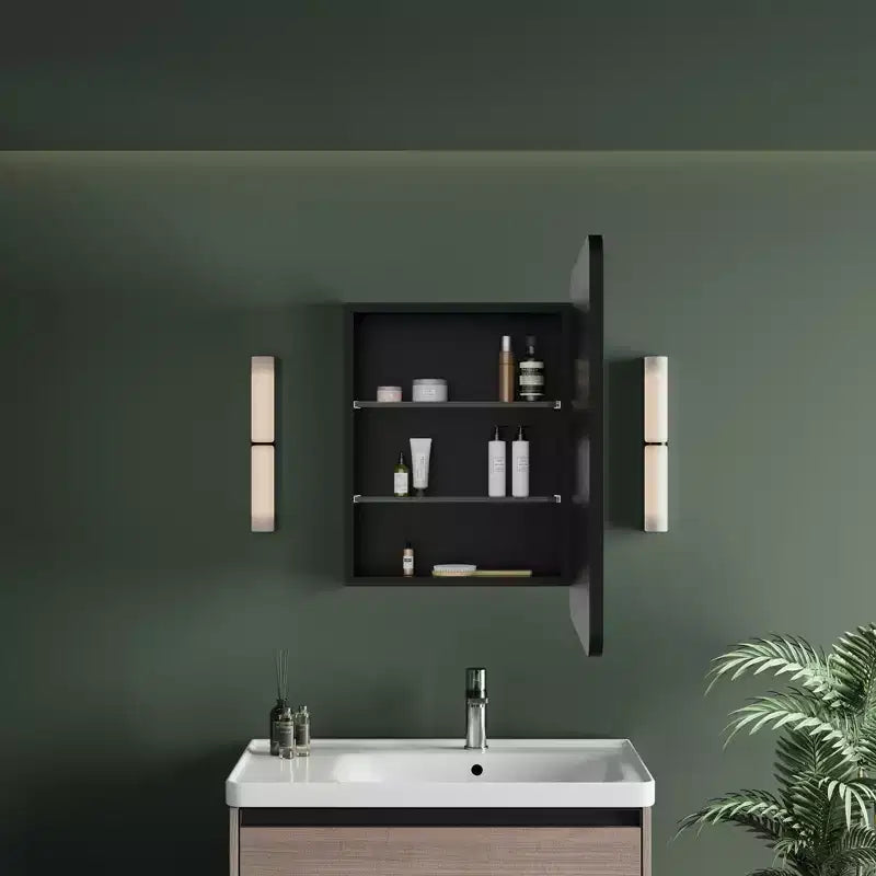 Mobiletto a specchio da bagno illuminato a LED, da incasso o da parete, anti-appannamento, dimmerabile, 3 modalità di illuminazione, funzione memoria