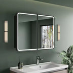 Mobiletto a specchio da bagno illuminato a LED, da incasso o da parete, anti-appannamento, dimmerabile, 3 modalità di illuminazione, funzione memoria