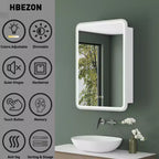 Mobiletto a specchio da bagno illuminato a LED, da incasso o da parete, anti-appannamento, dimmerabile, 3 modalità di illuminazione, funzione memoria