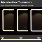 Mobiletto a specchio da bagno illuminato a LED, da incasso o da parete, anti-appannamento, dimmerabile, 3 modalità di illuminazione, funzione memoria