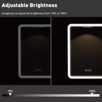Mobiletto a specchio da bagno illuminato a LED, da incasso o da parete, anti-appannamento, dimmerabile, 3 modalità di illuminazione, funzione memoria