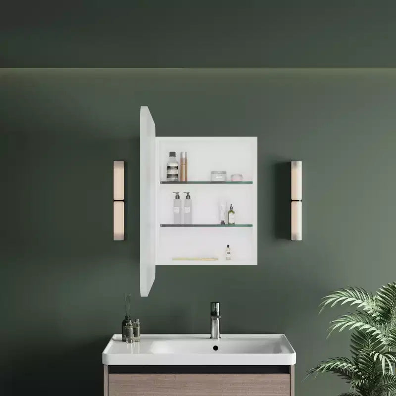 Mobiletto a specchio da bagno illuminato a LED, da incasso o da parete, anti-appannamento, dimmerabile, 3 modalità di illuminazione, funzione memoria
