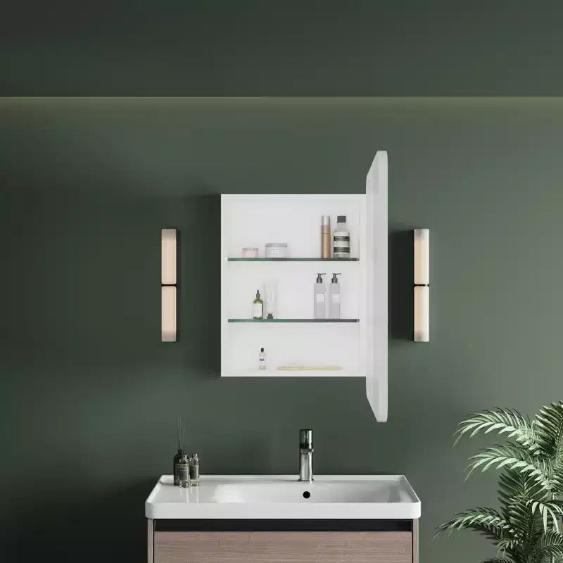 Mobiletto a specchio da bagno illuminato a LED, da incasso o da parete, anti-appannamento, dimmerabile, 3 modalità di illuminazione, funzione memoria