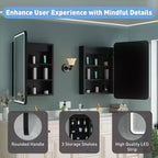 Mobiletto a specchio da bagno illuminato a LED, da incasso o da parete, anti-appannamento, dimmerabile, 3 modalità di illuminazione, funzione memoria