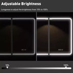 Mobiletto a specchio da bagno illuminato a LED, da incasso o da parete, anti-appannamento, dimmerabile, 3 modalità di illuminazione, funzione memoria
