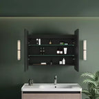 Mobiletto a specchio da bagno illuminato a LED, da incasso o da parete, anti-appannamento, dimmerabile, 3 modalità di illuminazione, funzione memoria