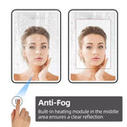 Mobiletto a specchio da bagno illuminato a LED, da incasso o da parete, anti-appannamento, dimmerabile, 3 modalità di illuminazione, funzione memoria
